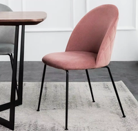 Chaise de salle à manger rembourrée en velours, style moderne minimaliste et italien, sans accoudoirs, pour la maison, chambre, salon, chaise de coiffeuse