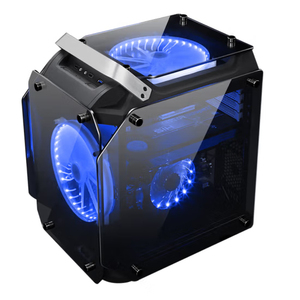Lovingcool ATX Tower custodia per <span class=keywords><strong>Computer</strong></span> da gioco in vetro temperato a 4 lati Mid Tower <span class=keywords><strong>CPU</strong></span> Cabinet <span class=keywords><strong>Gaming</strong></span> PC RGB custodia Desktop con ventola ARGB - Product Image 1