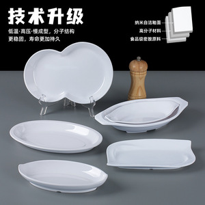 Platos pequeños de melamina con formas irregulares, vajilla, platos creativos para catering comercial, platos para aperitivos, imitación de porcelana, para hotel, para comida fría - Product Image 3
