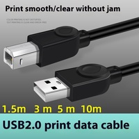 Kabel Data USB2.0 Foil PVC inti tembaga kompatibel dengan kabel Printer komputer mulut persegi dan iPhone