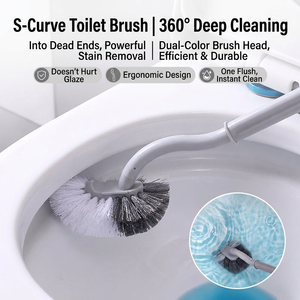 Toilet <b>Cleaning</b> <b>Brush</b> Nylon Soft Bristles Long Handle Household Bathroom Use - Product Image 2