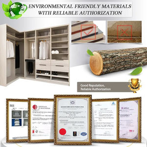 Armoire penderie modulaire en bois MDF avec membrane PVC blanche, personnalisable en usine, style moderne classique - Product Image 6