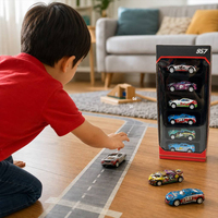 Vente en gros usine : Ensemble de voitures miniatures en alliage métallique à rétrofriction pour enfants, résistantes aux chutes, modèle réduit 1:64, jouets de voitures en alliage