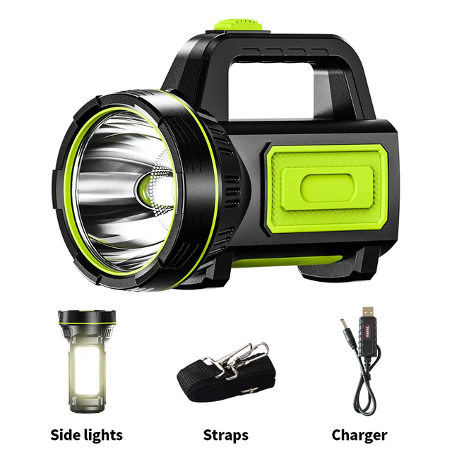 Wholesale 1000LM High Brightness LED Rechargeable Handheld Searchlight Multifunctional Portable USB Household Flashlight