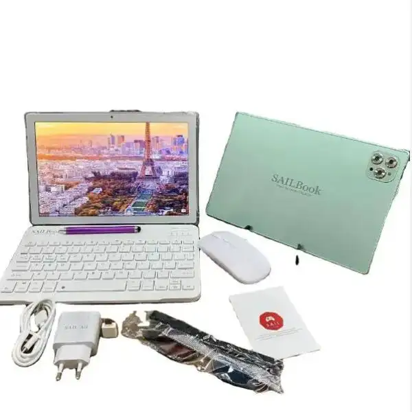 हॉट 10 इंच किड्स टैबलेट B10 सेल बुक वाईफाई लैपटॉप माउस और कीबोर्ड के साथ 4G डुअल सिम कार्ड टैबलेट बच्चों के लिए B10 टैबलेट