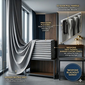 <span class=keywords><strong>Cortinas</strong></span> Opacas Ignífugas de Grado Hotelero con Aislamiento Térmico y Reducción de Ruido, Fabricante para Pedidos al por Mayor - Product Image 1