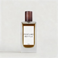 Botellas de Perfume de Alta Calidad de 30ml 50ml 100ml, Cuadradas, con Tapa de Madera, Pulverizador de Cristal, Recargables, Venta al Por Mayor, 100 Unidades