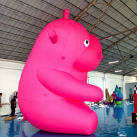 Décoration de jouet géant gonflable d'hippopotame en plein air grands jouets pour animaux publicité gonflable