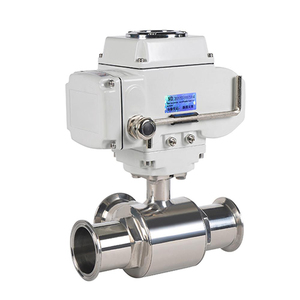 Vanne à boisseau sphérique sanitaire DN50 à 3 voies en acier inoxydable de qualité alimentaire, à commande motorisée, raccord Tri-Clamp en L, fournie directement par l'usine - Product Image 2
