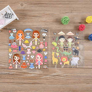Autocollant à bulles 3D personnalisé mignon filles garçons feuille de mousse déco gonflée Journal Scrapbook planificateur PVC autocollants Pack pour enfants artisanat cadeau - Product Image 2