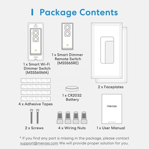 Interruptor inteligente de 3 vías, <span class=keywords><strong>Meross</strong></span> <span class=keywords><strong>Smart</strong></span> <span class=keywords><strong>Switch</strong></span> <span class=keywords><strong>HomeKit</strong></span>, Alexa, Asistente de Google SmartThings. Interruptor de luz WiFi de 2,4 Ghz Cable neutro R - Product Image 5