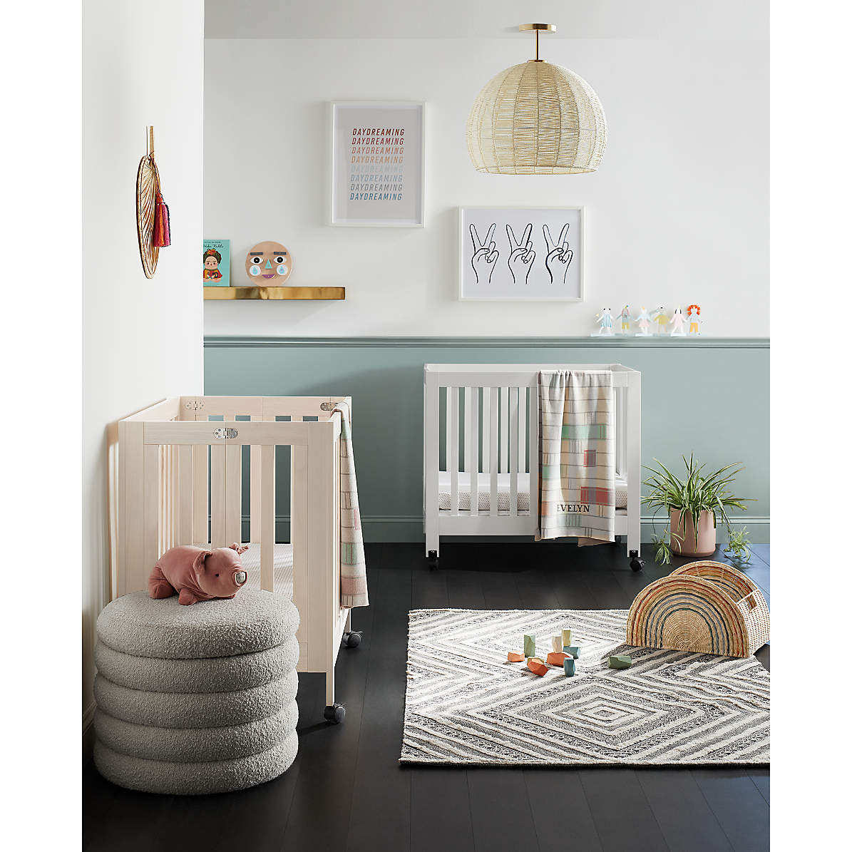 Cesto Portaoggetti In Corda Di Cotone – Design Arcobaleno – Per Giocattoli, Biancheria E Decorazione – 25x20 Cm - 4