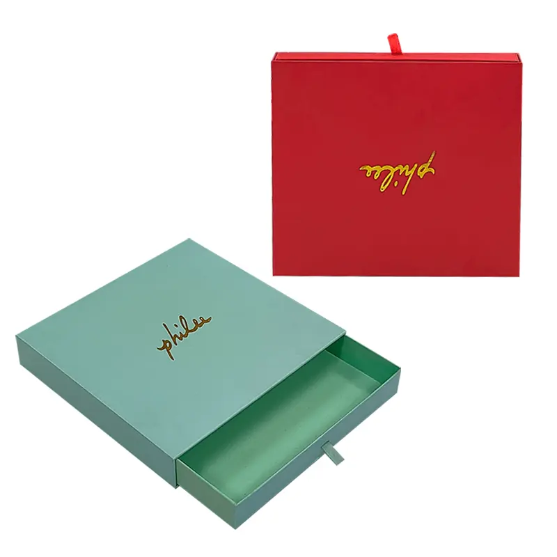 Quantité minimale de commande bas Premium Logo personnalisé Carte de luxe Portefeuille en carton Boîte cadeau en papier à tiroir pour portefeuille