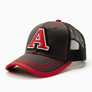 Gorra de béisbol de ala curada de sarga de algodón de 6 paneles de alta calidad Unisex con sombrero estructurado trasero de malla transpirable para ropa deportiva diaria - Product Image 1