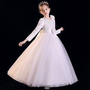 Vestido de Noche para Niñas, Adolescentes, Vestido de Princesa con Tul y Flores, para Recital de Piano, Actuación en Escenario, Disfraz Elegante para Fiesta - Product Image 5