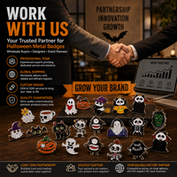 Badges en métal personnalisés pour Halloween, épingles émaillées, directement de l'usine, faible MOQ, délai de livraison rapide, contrôle qualité strict, commande en gros, fournisseur OEM ODM