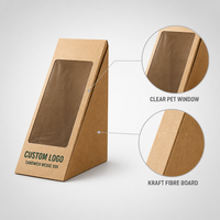 Boîtes à sandwich en papier kraft avec logo personnalisé, vente en gros, jetables, pliables, pour boulangerie et restauration rapide