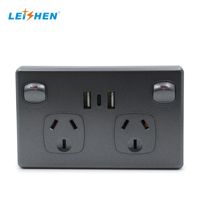 Prise murale avec USB, prise électrique 3 broches, point d'alimentation électrique australien 10A, double GPO, 2 prises, 2 ports, cuivre