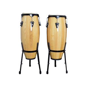 Vente en gros de batteries de congas professionnelles 10"+11", <span class=keywords><strong>percussion</strong></span> manuelle en bois clair naturel avec support, logo personnalisé OEM, approvisionnement en gros - Product Image 5