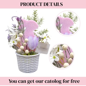 Meilleures ventes de fournitures de décoration artisanales faites à la main panier de fleurs de lapin ornement de <span class=keywords><strong>Table</strong></span> panier de lapin personnalisé pour la déco de Noël - Product Image 3