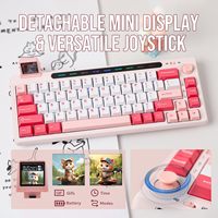 KF101 Monitor eksternal tiga mode, lampu latar RGB bahan ABS multifungsi Keyboard mekanis Rocker