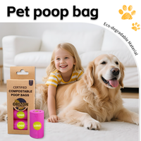 Sacs à déjections canines compostables certifiés, biodégradables, étanches, certifiés ASTM D6400, écologiques, durables, 15-20 microns