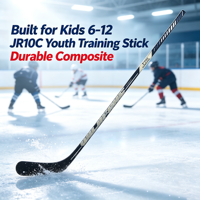 Palo de hockey sobre hielo de fibra de carbono al 10%, juvenil, 370g, duradero, de fibra de vidrio compuesta, con logo personalizado