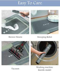 Tapis <span class=keywords><strong>de</strong></span> salle <span class=keywords><strong>de</strong></span> bain moderne fabriqué à <span class=keywords><strong>la</strong></span> machine, antidérapant, super absorbant, résistant aux taches, séchage rapide, tapis fin pour <span class=keywords><strong>baignoire</strong></span> et coiffeuse, facile à nettoyer - Product Image 6