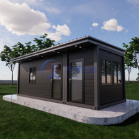 Préfabriqué minuscule Maison Prfabrique Chine 26ft * 10ft avec panneaux sandwich avec toit en pente Maison modulaire conteneur pour bureau