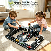 58 pièces de tuiles magnétiques pour circuit de course DIY, blocs de construction flexibles de 7,5 cm, jouet éducatif pour enfants, jeu de construction créatif