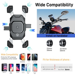 Support de téléphone pour <span class=keywords><strong>vélo</strong></span> Kewig à rotation à 360 degrés, utilisation d'une seule main, libération en une seconde, support de téléphone pour extérieur, accessoires de moto - Product Image 5