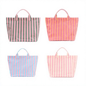 Add Your LOGO Fashion Lightweight PVC Letter Zipper Closure Tote <b>Bag</b> Handbag Reusable <b>Foldable</b> Shopping for Promotions Retail - Product Image 2
