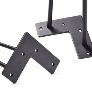 Best 16 Inch Black Iron Hairpin <b>Table</b> Legs 2 Rod Coffee <b>Table</b> Legs for Living Room Apartment Workshop Hospital Outdoor Use - Product Image 3