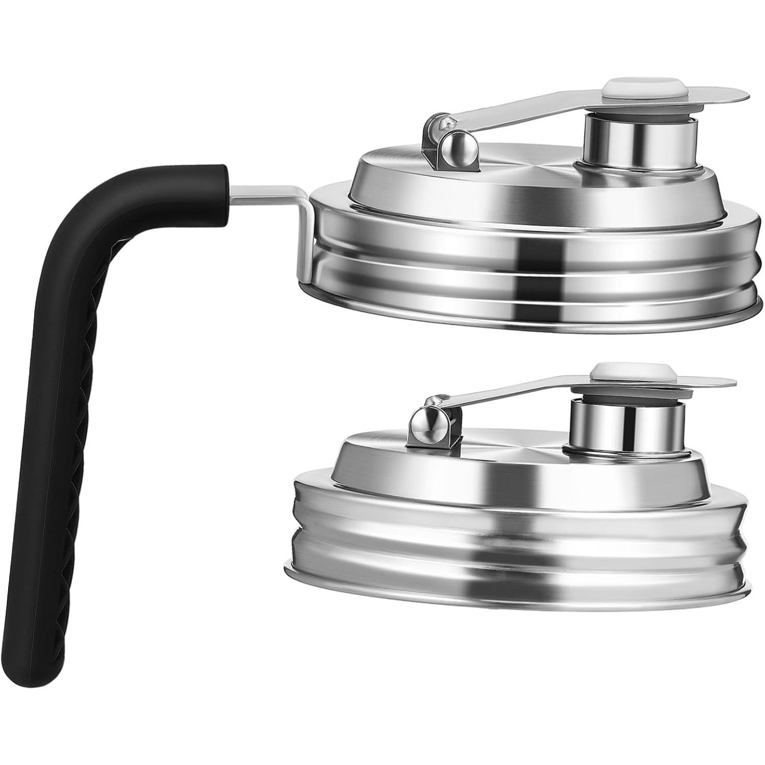 Silver with Black Handle