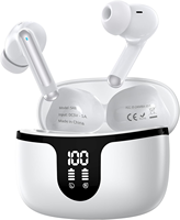Écouteurs sans fil intra-auriculaires TWS OEM vérifiés S48 avec réduction de bruit ENC, affichage numérique LED de la puissance et basses profondes stéréo de 13 mm
