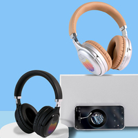 Nouveaux écouteurs pliables supra-auriculaires BT 5.0 avec fente pour carte TF et éclairage RGB, son stéréo, casque sans fil pour jeux, musique et appels
