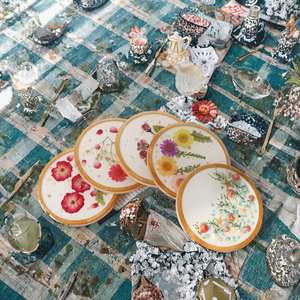 New Custom Round Dried Flower Resin <b>Coaster</b> Starfish Plant <b>Drink</b> Tea Cup Wooden <b>Coasters</b> Mats & Pads - Product Image 3