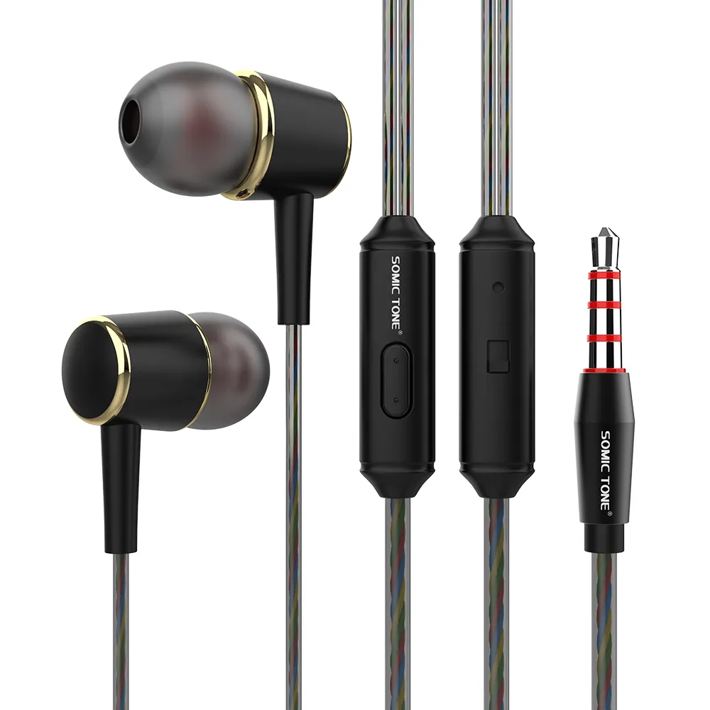 Low Price Wired Earphones with Mic Wholesale In Ear Headphones Stereo Earbuds Sound