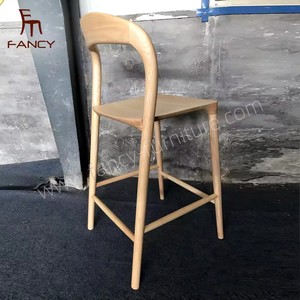 Stile nordeuropea curva in <span class=keywords><strong>legno</strong></span> da cucina sedia aperta retro in <span class=keywords><strong>legno</strong></span> rovere sgabello <span class=keywords><strong>sedie</strong></span> da Bar - Product Image 2