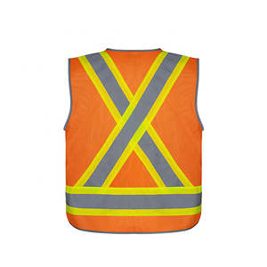 سترة أمان عاكسة عالية الوضوح من روزون بلونين من الفئة 2 مصنوعة من البوليستر المتين بتصميم <span class=keywords><strong>X</strong></span> على الظهر مع إمكانية تخصيص الشعار - Product Image 4