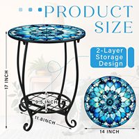 Table d'appoint extérieure en fer, petite, pliable, durable, design traditionnel pour patio, jardin, salon