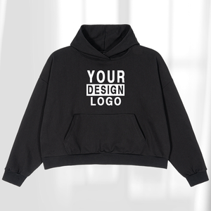 เสื้อฮู้ดดี้ทรงบ็อกซี่ผ้าฝ้ายคุณภาพสูง OEM แบบไหล่ตก น้ำหนัก 420 กรัม ทรงโอเวอร์ไซส์ แบบครอปป์ ปักลายพัฟ 3 มิติ แบบกำหนดเองได้ - Product Image 3