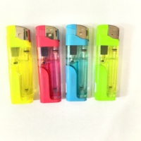 Briquet à gaz à LED jetable classique en plastique avec jet en métal pour l'éclairage de bougies à cigarettes, le camping et la cuisine