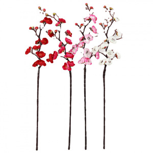 Branches de fleurs de prunier artificielles rouges Kch 28-95 cm, fleurs en soie pour décorations de mariage et de maison - Product Image 4