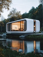 Cabine préfabriquée portable de luxe moderne de 20 et 40 pieds pour bureau, hôtel, villa ou magasin avec toilette, chambre à coucher, climatiseur