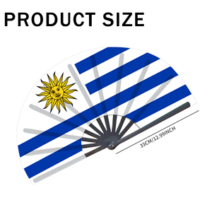 Abanicos Plegables de Plástico con la Bandera de Uruguay al por Mayor, Abanico de Mano para Carnaval, Boda, Festival, Fiesta, Agencia de Viajes - Product Image 2