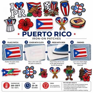 Lote <span class=keywords><strong>de</strong></span> Parches Bordados Termoadhesivos y <span class=keywords><strong>para</strong></span> Coser <span class=keywords><strong>de</strong></span> la Bandera <span class=keywords><strong>de</strong></span> <span class=keywords><strong>Puerto</strong></span> <span class=keywords><strong>Rico</strong></span>, <span class=keywords><strong>Coqui</strong></span>, Taino, Hibisco, Moka, Garita, Maracas, Pava - Product Image 3