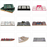 Plateaux de présentation de bijoux en velours beige personnalisés, plateaux de rangement pour bagues, boucles d'oreilles, colliers, bracelets, organisateur de bijoux en gros