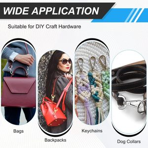 MECCANIXITY Pcs Swivel Clasp <b>Hooks</b> Detachable <b>Snap</b> <b>Hooks</b> Swivel Lobster Claw Clasps With D Rings And Screwdriver For Bag Strap P - Product Image 6