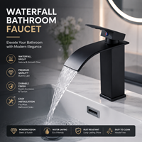 Robinet de salle de bain de luxe personnalisé avec logo, à poignée unique, mitigeur eau chaude et froide pour lavabo encastré